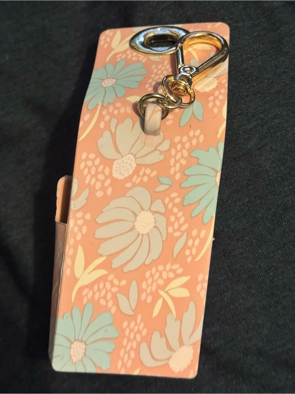 Bath and body works Floral hand sanitizer holder Coral with Gold Hardware
